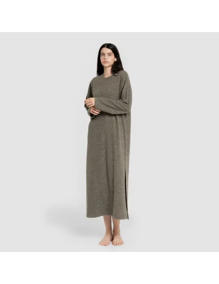 Vestido midi de manga comprida New malha extra suave vestidos-midi