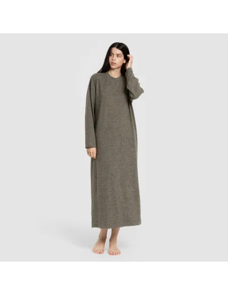 Vestido midi de manga comprida New malha extra suave vestidos-midi