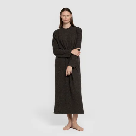 Vestido midi de manga comprida New malha extra suave vestidos-midi