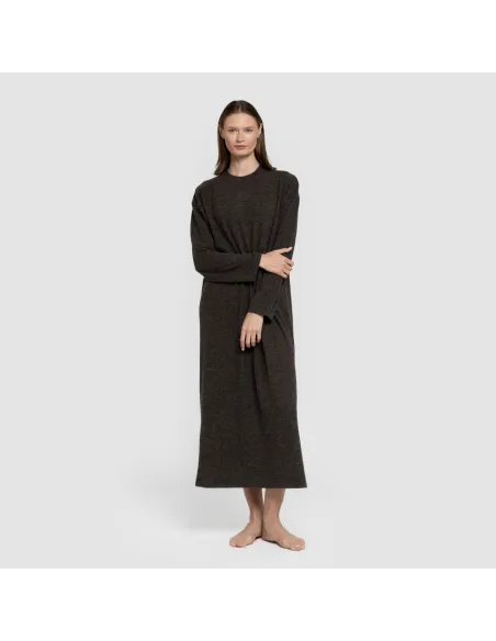 Vestido midi de manga comprida New malha extra suave vestidos-midi