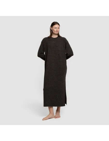 Vestido midi de manga comprida New malha extra suave vestidos-midi