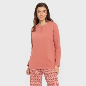 Pijama algodão Eurico marsala