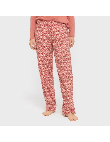 Pijama algodão Eurico marsala pijamas-compridos-de-mulher
