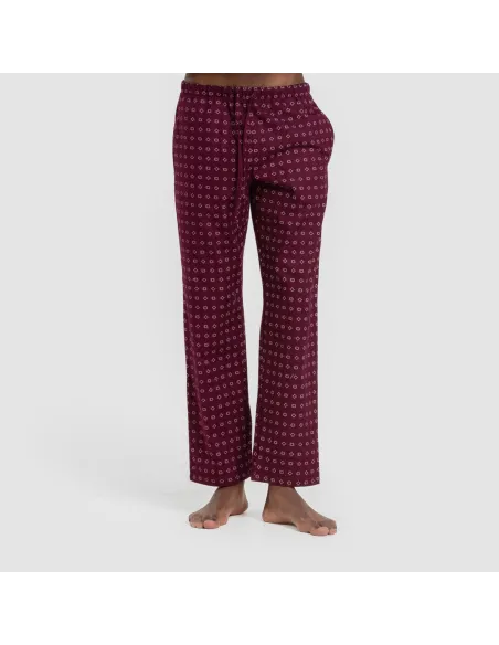 Pijama franela com lapela homem Loui bordô pijamas-compridos-homem
