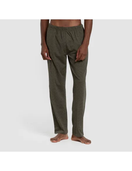 Pijama algodão homem Miquelle verde caça pijamas-compridos-homem