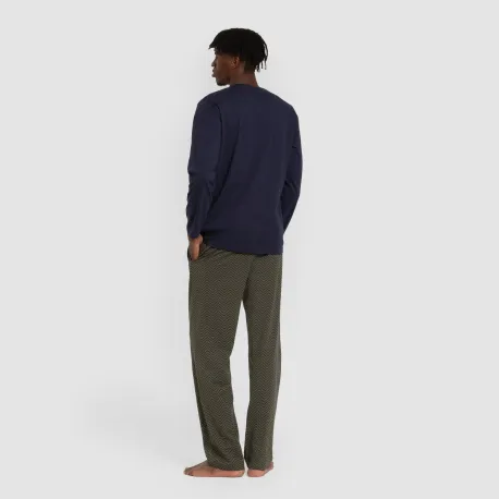 Pijama algodão homem Miquelle verde caça pijamas-compridos-homem