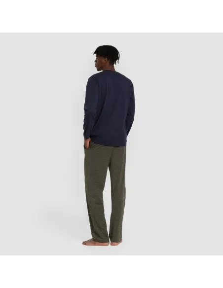 Pijama algodão homem Miquelle verde caça pijamas-compridos-homem