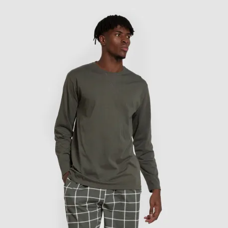 Pijama algodão homem Cuadro Andino verde caça pijamas-compridos-homem