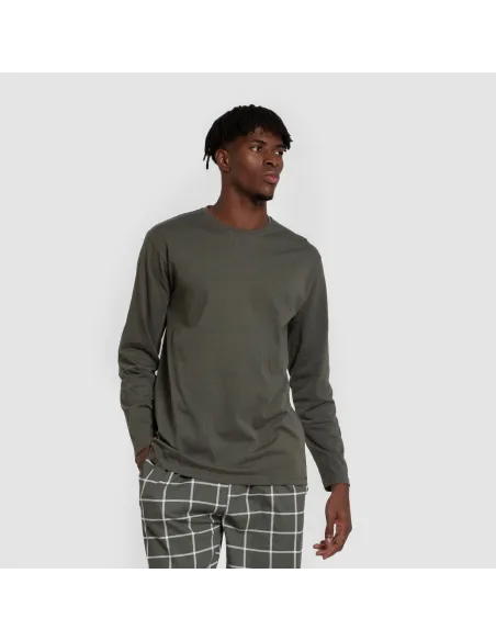 Pijama algodão homem Cuadro Andino verde caça pijamas-compridos-homem