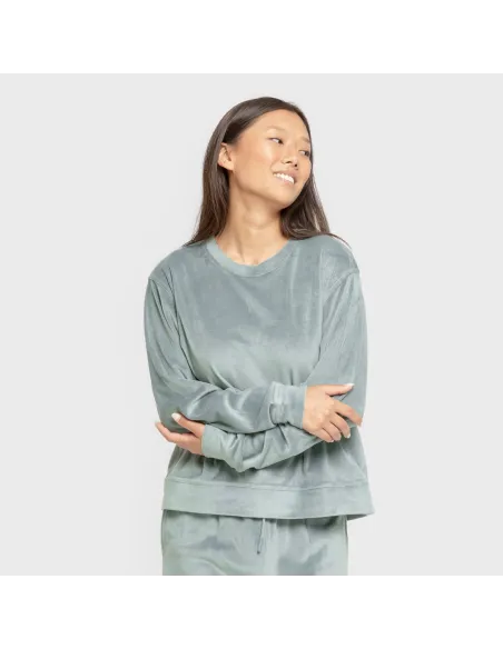 Pijama de veludo super soft liso pijama-inverno-mulher
