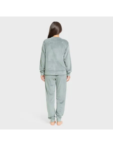 Pijama de veludo super soft liso pijama-inverno-mulher