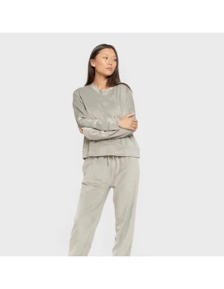 Pijama de veludo super soft liso pijama-inverno-mulher