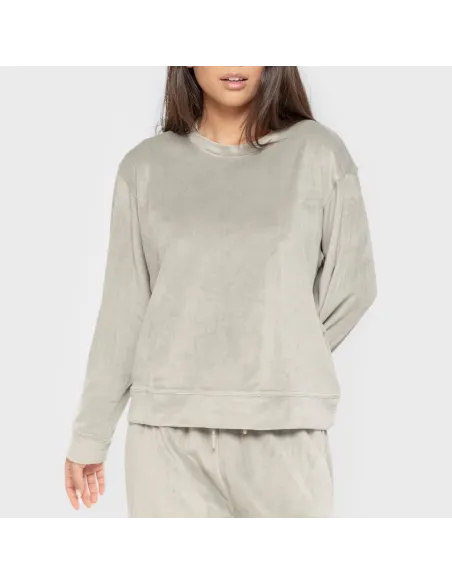 Pijama de veludo super soft liso pijama-inverno-mulher