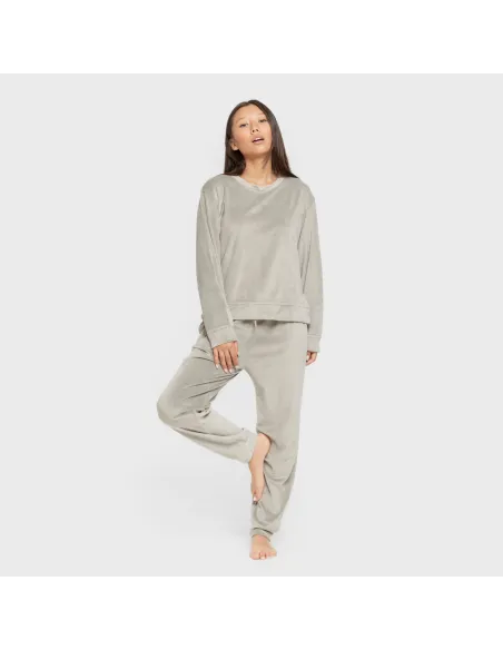 Pijama de veludo super soft liso pijama-inverno-mulher