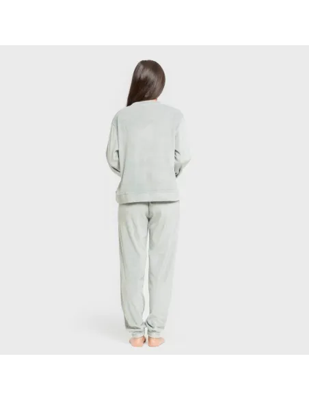 Pijama de veludo super soft liso pijama-inverno-mulher