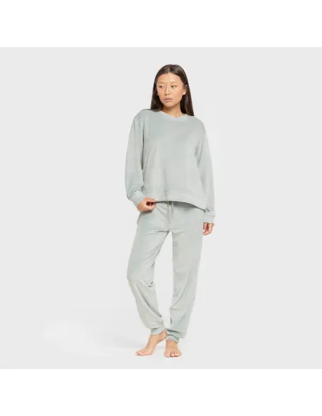 Pijama de veludo super soft liso pijama-inverno-mulher