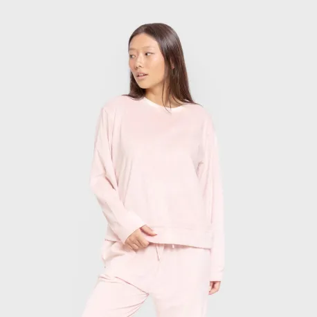 Pijama de veludo super soft liso pijama-inverno-mulher