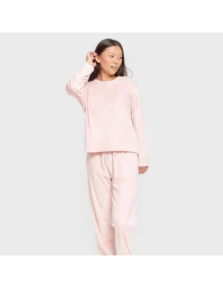 Pijama de veludo super soft liso pijama-inverno-mulher