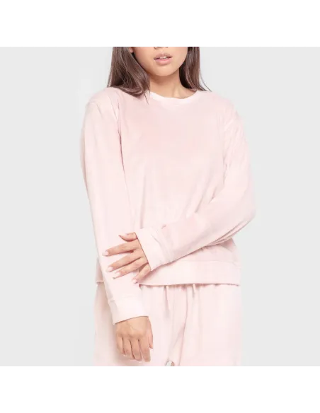 Pijama de veludo super soft liso pijama-inverno-mulher