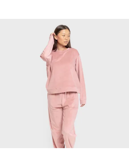 Pijama de veludo super soft liso pijama-inverno-mulher