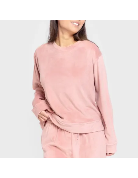 Pijama de veludo super soft liso pijama-inverno-mulher