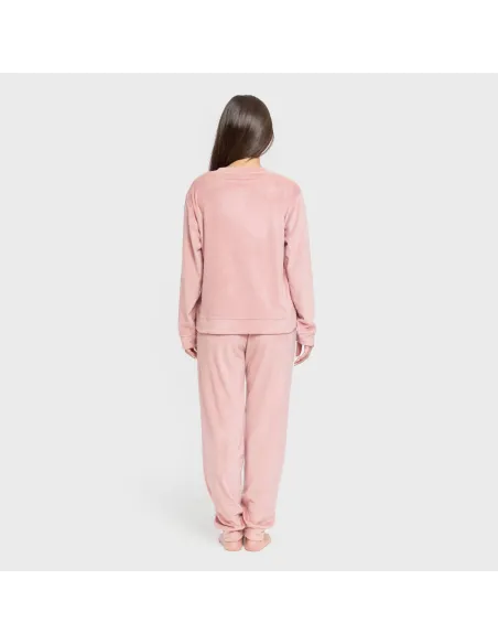 Pijama de veludo super soft liso pijama-inverno-mulher