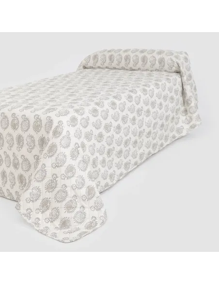 Colcha bouti Indonesia cinza - verde colchas-bouti