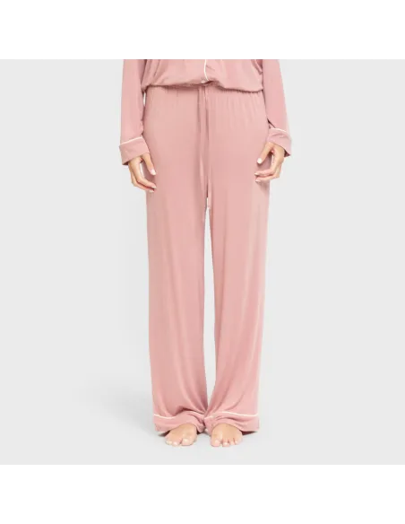 Pijama manga comprida camisado viscose malha mulher pijamas-compridos-de-mulher