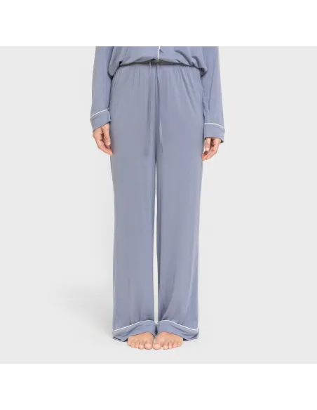 Pijama manga comprida camisado viscose malha mulher pijamas-compridos-de-mulher