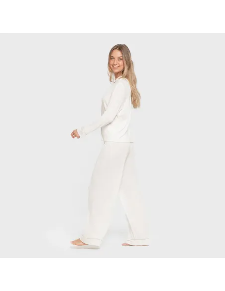 Pijama manga comprida camisado viscose malha mulher pijamas-compridos-de-mulher