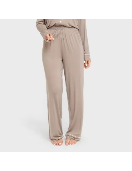 Pijama manga comprida camisado viscose malha mulher pijamas-compridos-de-mulher