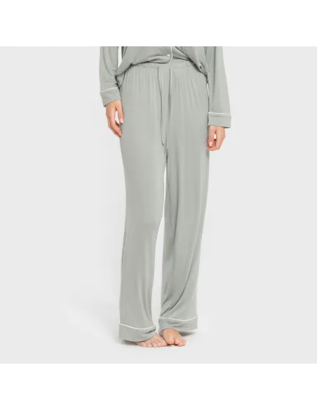 Pijama manga comprida camisado viscose malha mulher pijamas-compridos-de-mulher