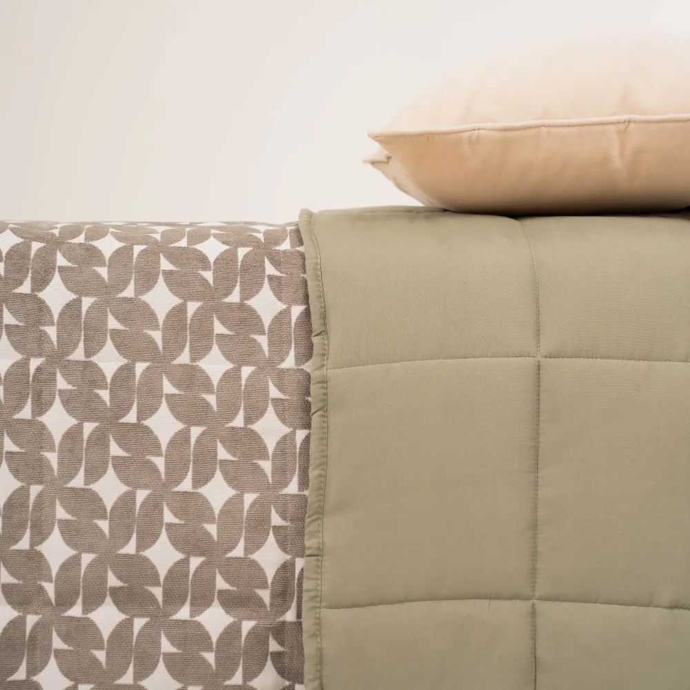 Colcha jacquard chenilla Keira verde seco colchas-jacquard