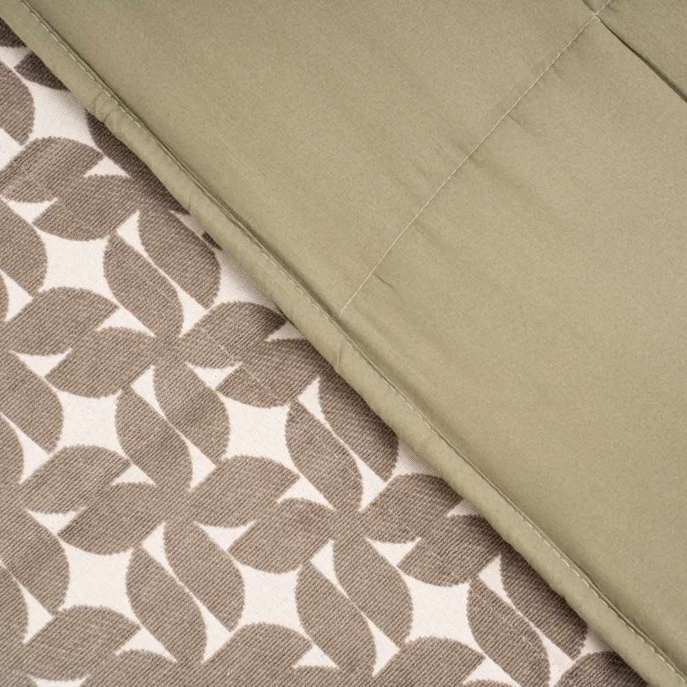 Colcha jacquard chenilla Keira verde seco colchas-jacquard