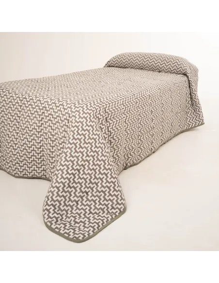 Colcha jacquard chenilla Tebas verde seco colchas-jacquard