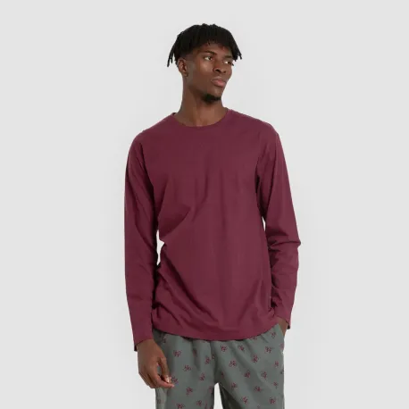 Pijama homem franela Sierpes bordeaux pijamas-compridos-homem