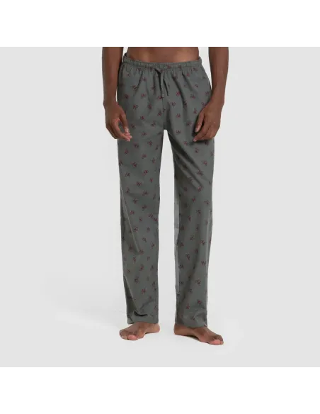 Pijama homem franela Sierpes bordeaux pijamas-compridos-homem