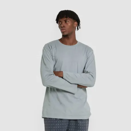 Pijama homem franela Loui verde azulado pijamas-compridos-homem