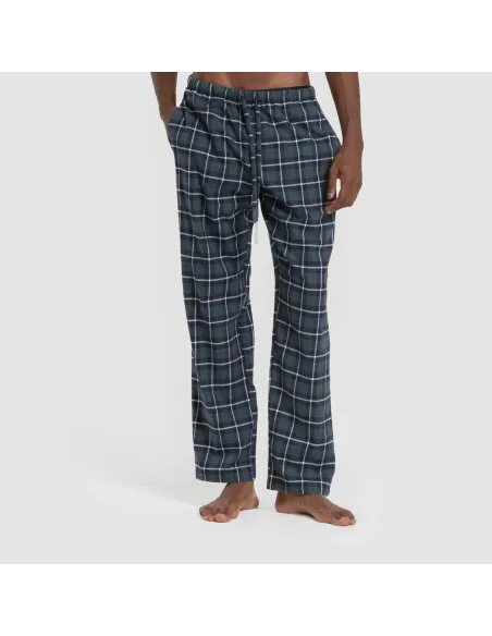 Pijama franela com lapela homem Cuadro Ruz verde pijamas-compridos-homem