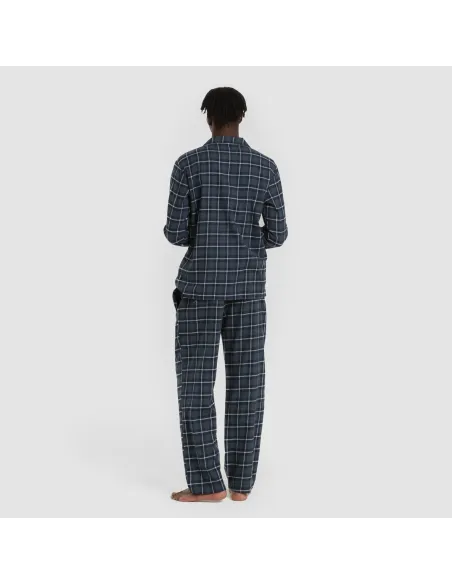 Pijama franela com lapela homem Cuadro Ruz verde pijamas-compridos-homem