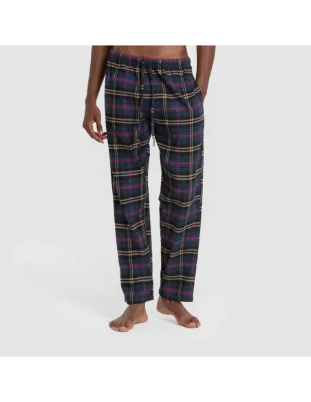 Pijama franela com lapela homem Cuadro Tejada azul pijamas-compridos-homem