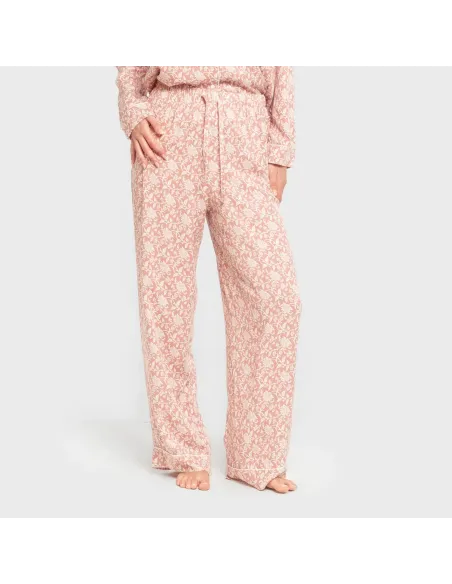 Pijama manga comprida camisero viscose mulher Amira rosette pijamas-compridos-de-mulher