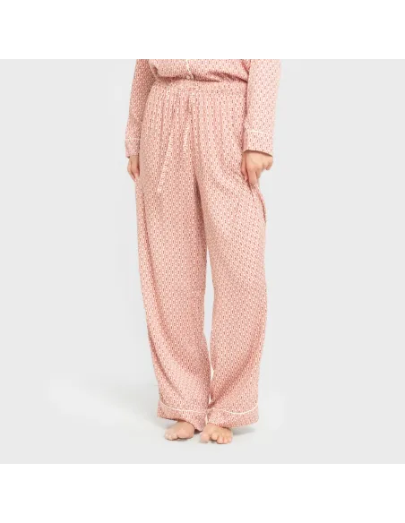 Pijama manga comprida camisero viscose mulher Leonor marsala pijamas-compridos-de-mulher