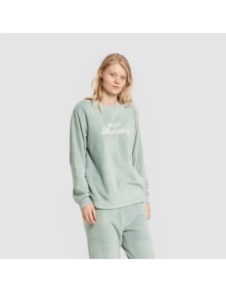 Pijama coral punho mulher Hello Thursday verde tiffany pijama-inverno-mulher