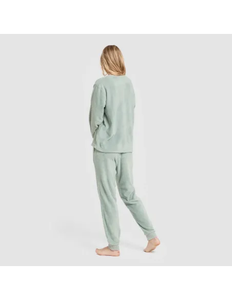 Pijama coral punho mulher Hello Thursday verde tiffany pijama-inverno-mulher