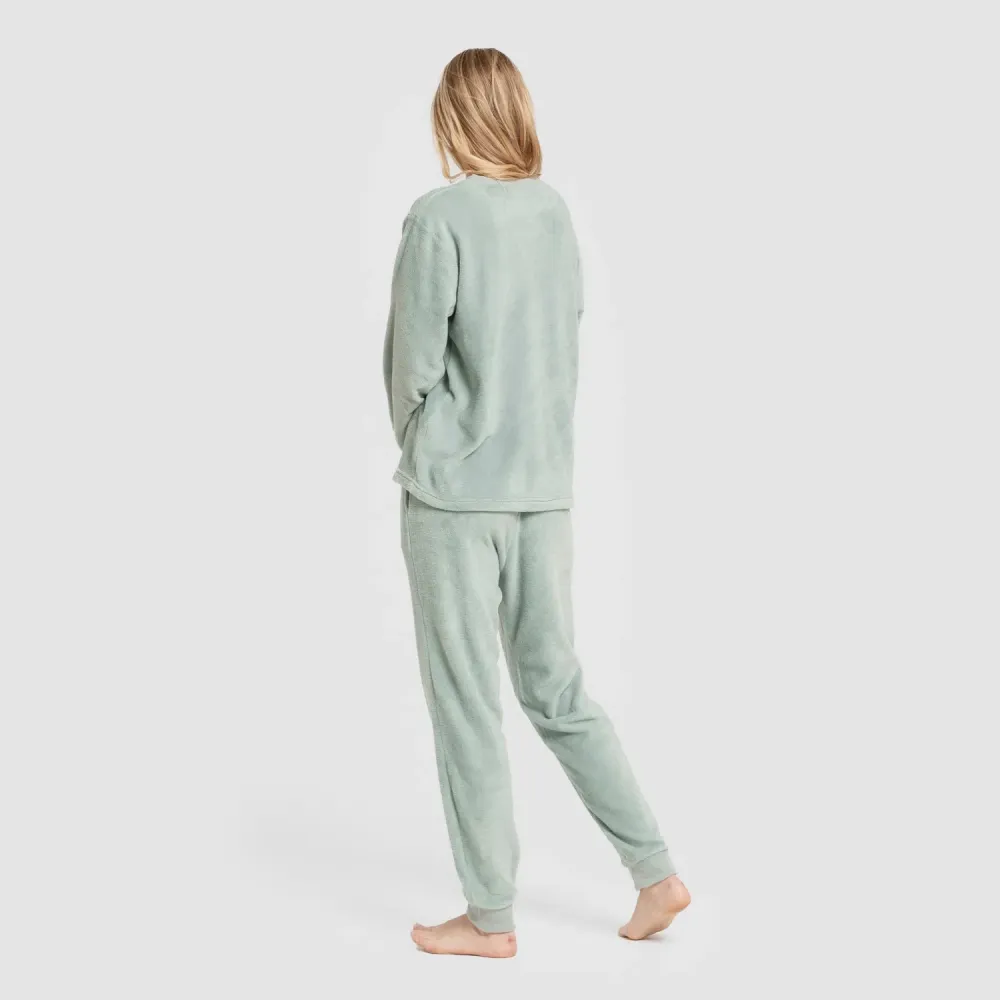 Pijama coral punho mulher Hello Thursday verde tiffany pijama-inverno-mulher