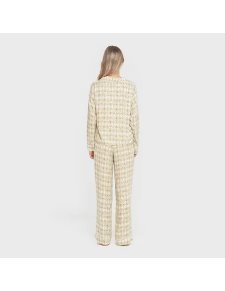 Pijama manga comprida camisero viscose mulher Azucena verde pijamas-compridos-de-mulher