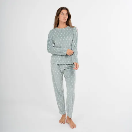 Pijama veludo super soft mulher Nemo verde caça pijama-inverno-mulher