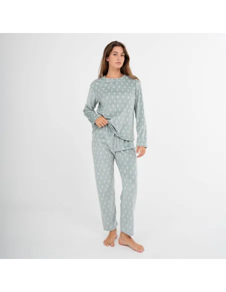 Pijama veludo super soft mulher Nemo verde caça pijama-inverno-mulher