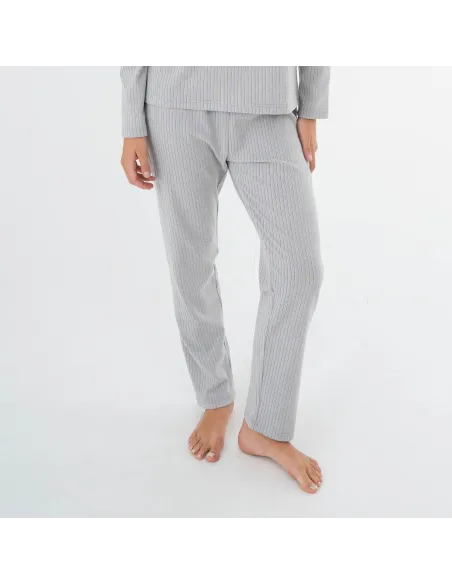Pijama canelado Raya ancha roupa-para-estar-por-casa